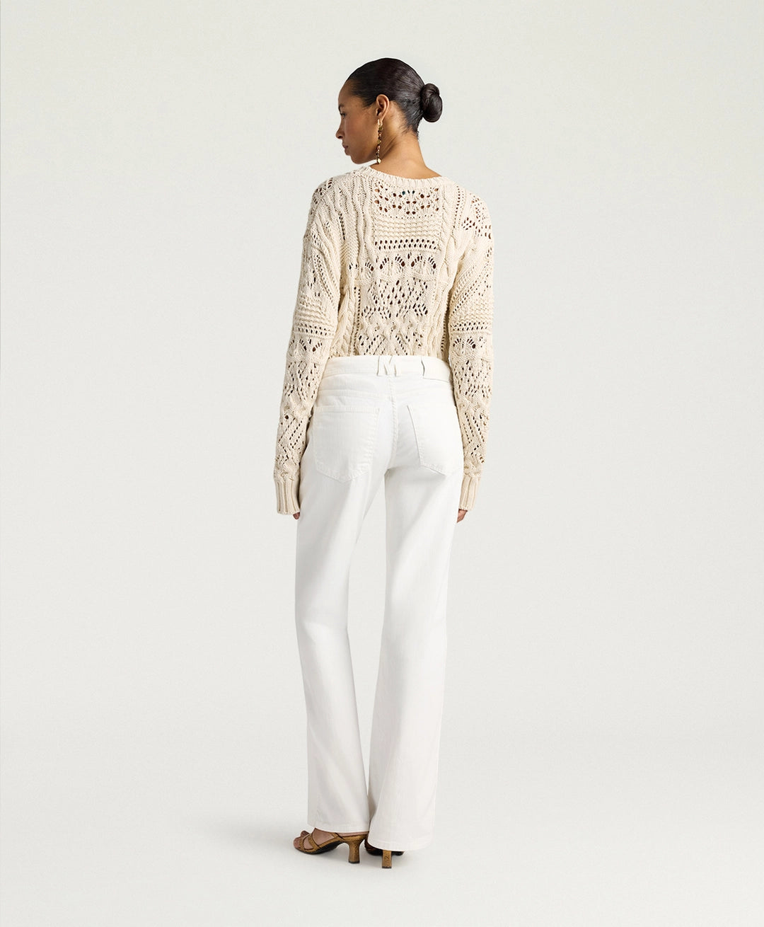 LUIS PANTS IN STRETCH ECRU DENIM - WHITE