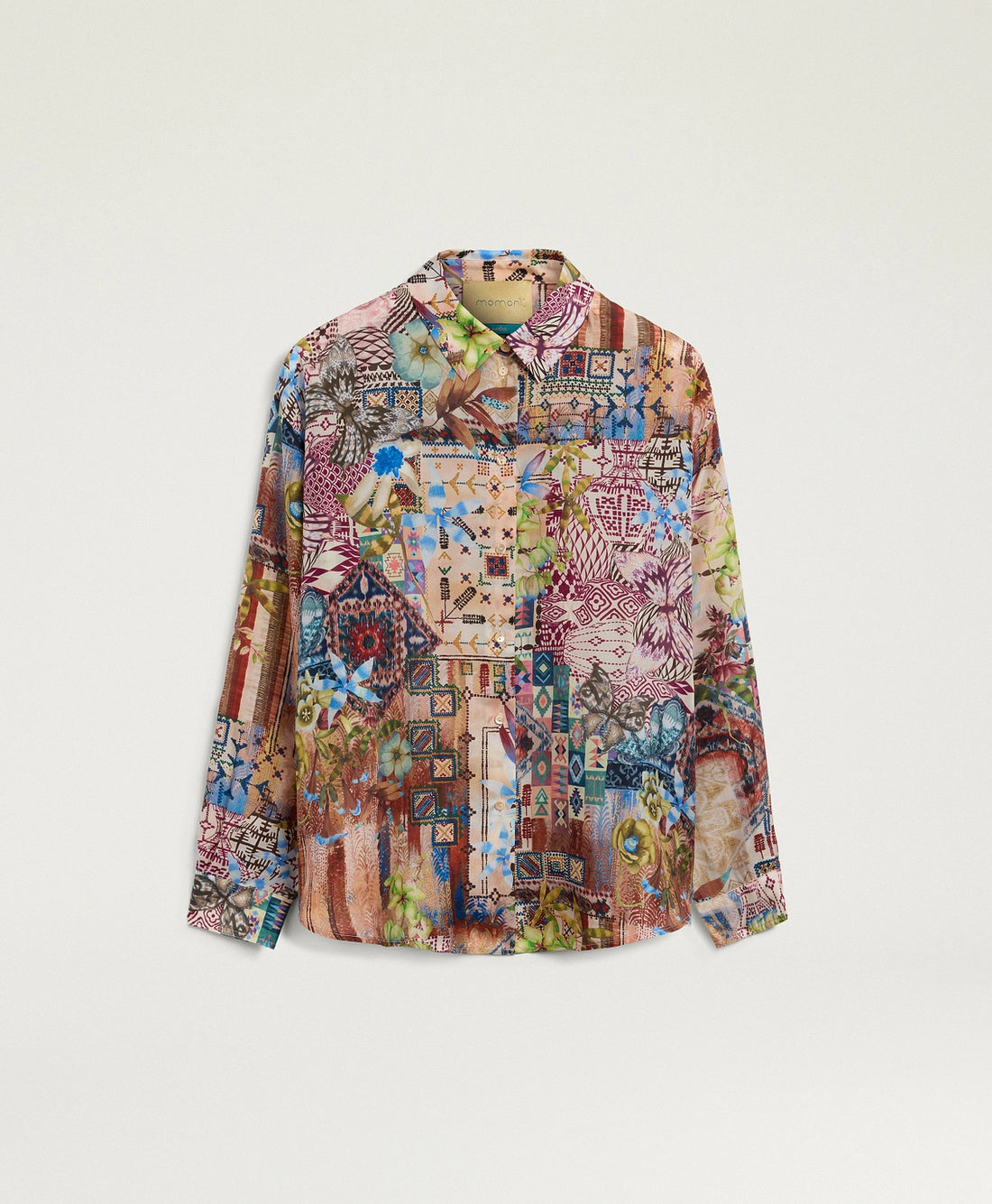 COLINAS SHIRT IN PRINTED HABUTAI - EARTH MULTICOLOR