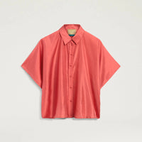 BROOKLYN SHIRT IN PLAIN COLOUR HABUTAI - SALMON PINK