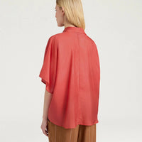 BROOKLYN SHIRT IN PLAIN COLOUR HABUTAI - SALMON PINK