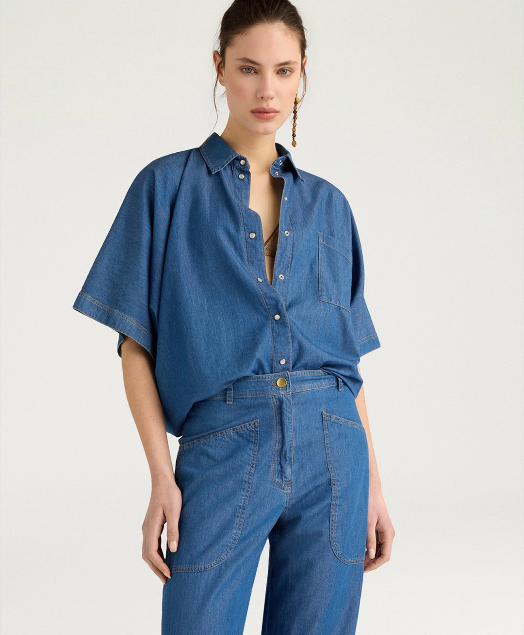 LILA SHIRT IN CHAMBRAY - BLUE