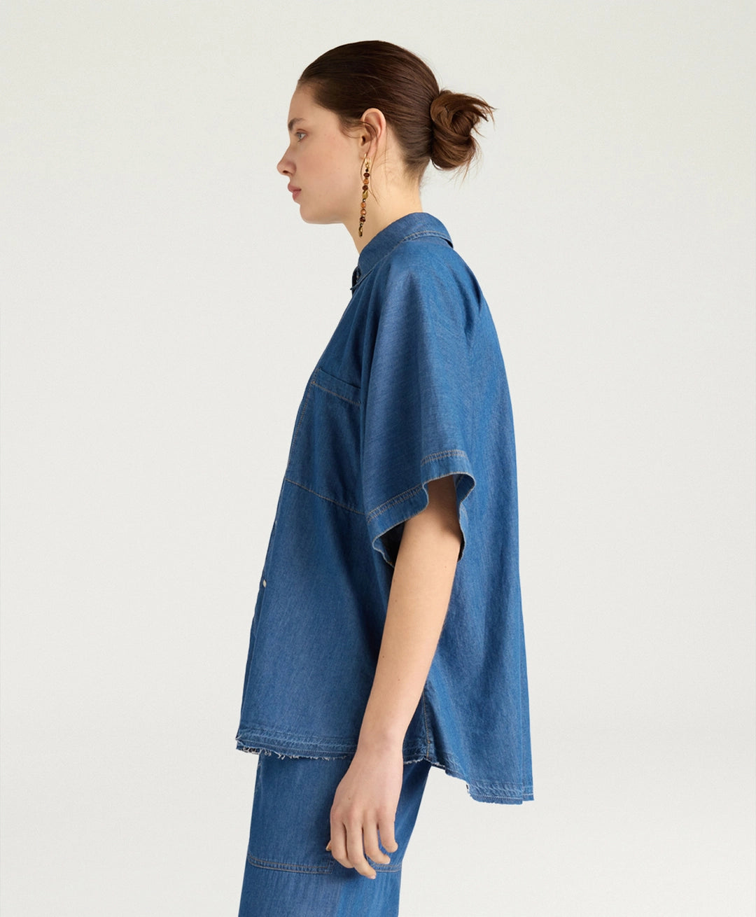 LILA SHIRT IN CHAMBRAY - BLUE
