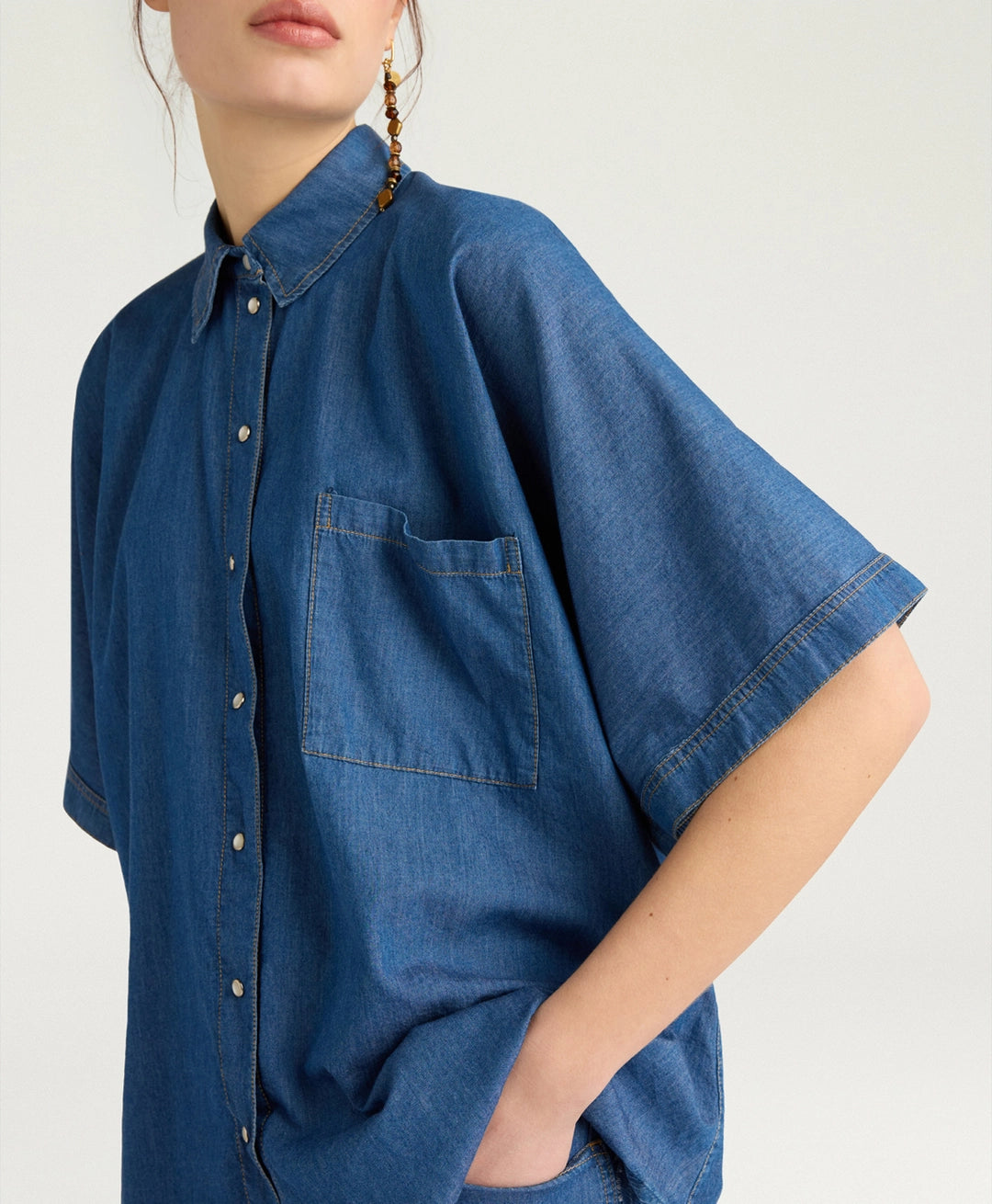 LILA SHIRT IN CHAMBRAY - BLUE