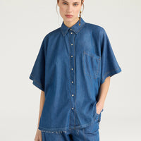 LILA SHIRT IN CHAMBRAY - BLUE