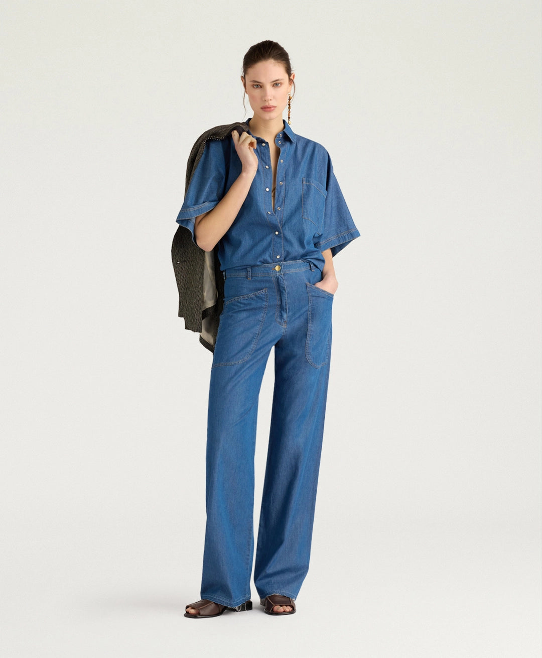 LILA SHIRT IN CHAMBRAY - BLUE