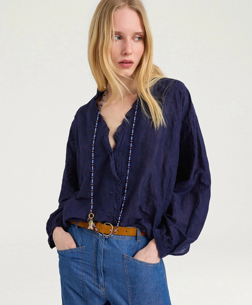 RIOS SHIRT IN EMBROIDERED VOILE
