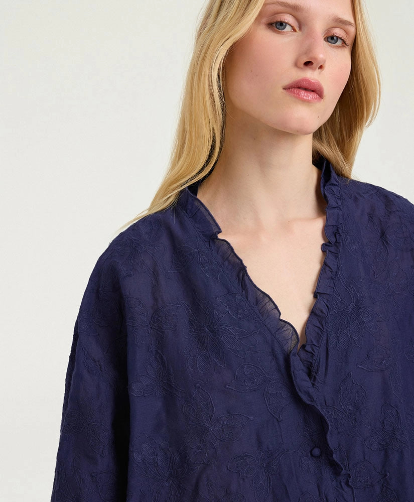 RIOS SHIRT IN EMBROIDERED VOILE