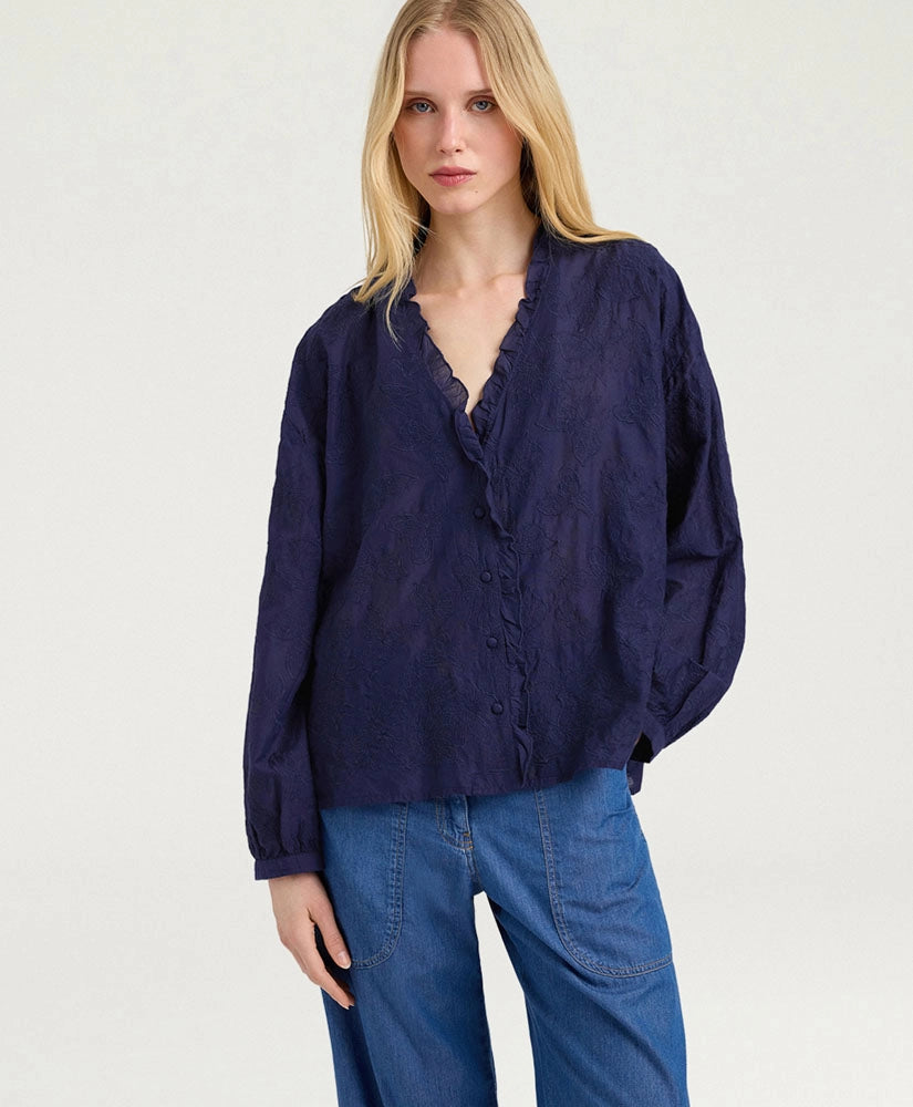 RIOS SHIRT IN EMBROIDERED VOILE