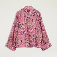 FRANKLIN SHIRT IN PRINTED HABUTAI - BEGONIA/PURPLE