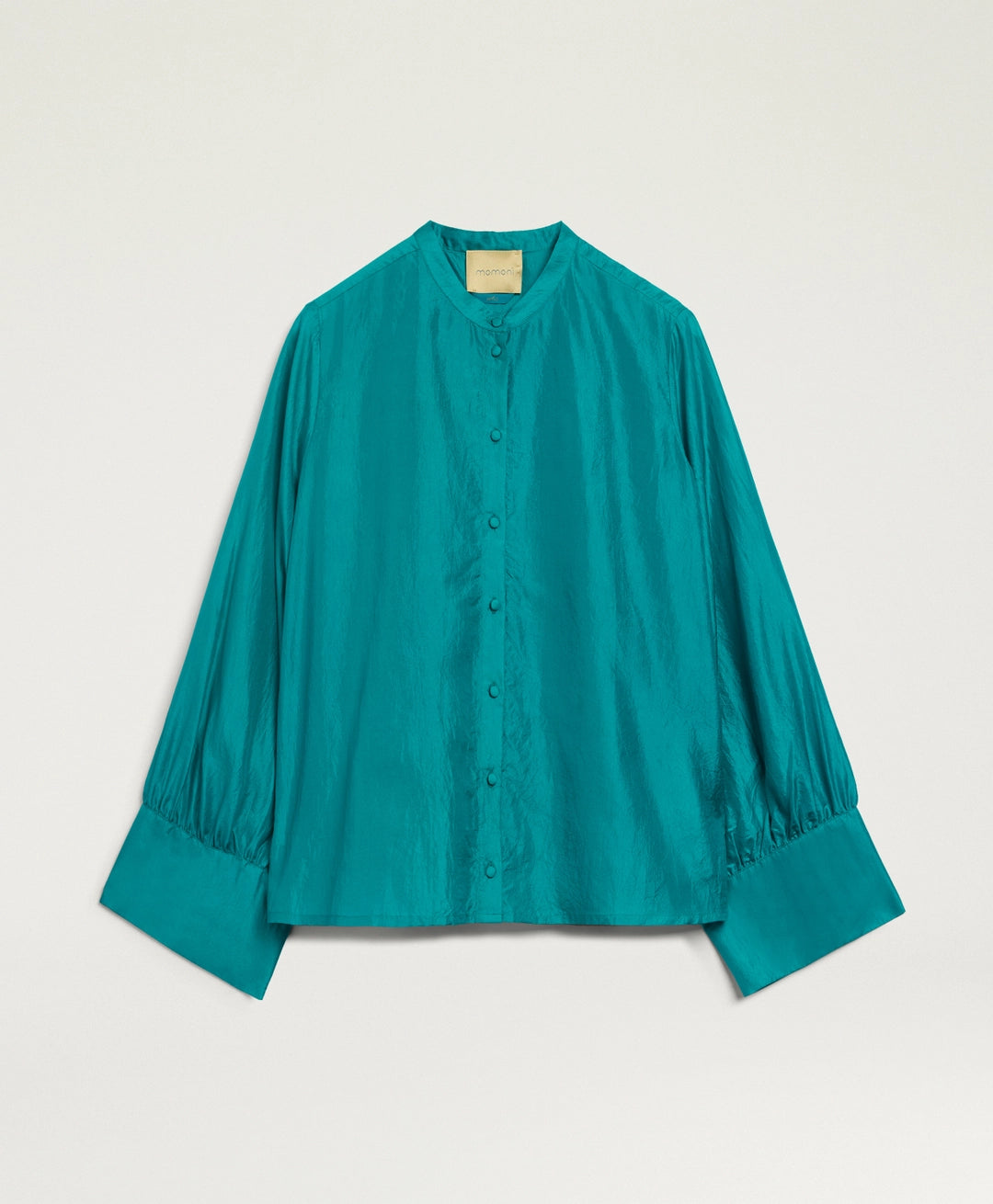 FRANKLIN SHIRT IN PLAIN COLOUR HABUTAI - EMERALD GREEN