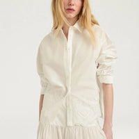 TALAVERA SHIRT IN BROIDERIE ANGLAISE POPLIN - CREAM