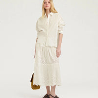 TALAVERA SHIRT IN BROIDERIE ANGLAISE POPLIN - CREAM