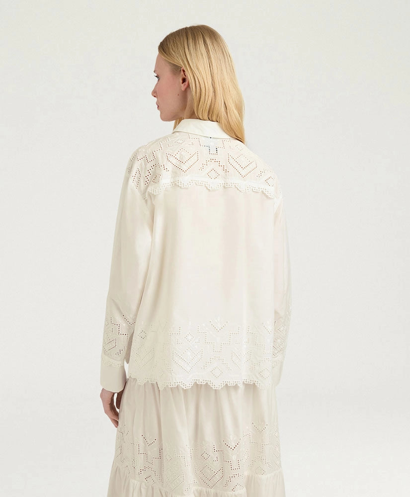 TALAVERA SHIRT IN BROIDERIE ANGLAISE POPLIN - CREAM