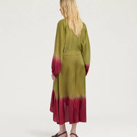 ISLETA SKIRT IN TIE-DYED HABUTAI - OIL/CYCLAMEN