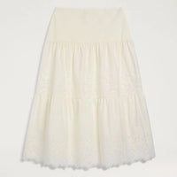 REINA SKIRT IN BROIDERIE ANGLAISE POPLIN - CREAM