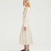 REINA SKIRT IN BROIDERIE ANGLAISE POPLIN - CREAM