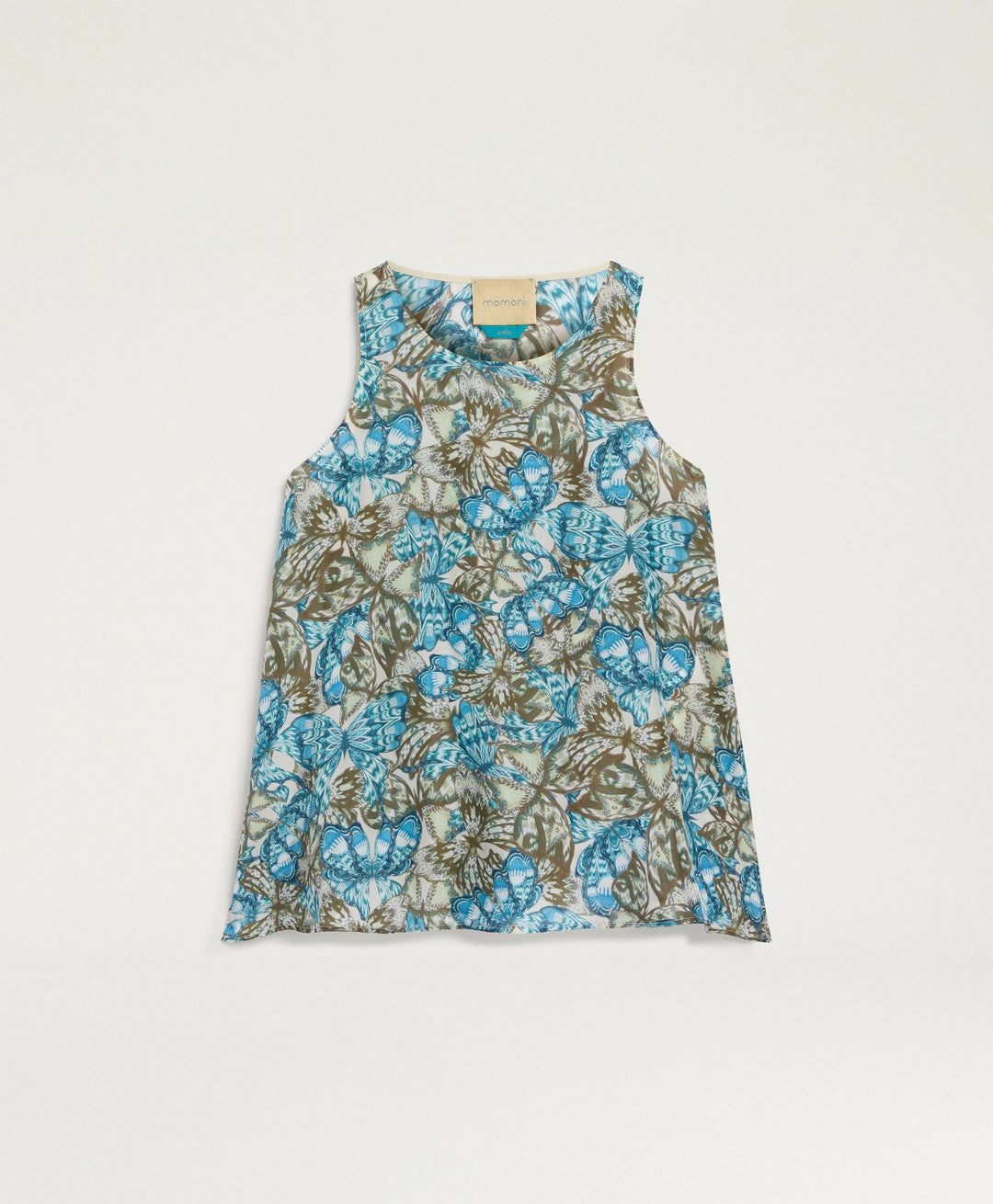 OCRA TOP IN PRINTED HABUTAI - AIR FORCE BLUE/SAGE