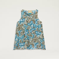 OCRA TOP IN PRINTED HABUTAI - AIR FORCE BLUE/SAGE
