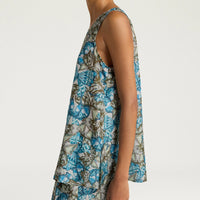 OCRA TOP IN PRINTED HABUTAI - AIR FORCE BLUE/SAGE