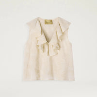 FIESTA TOP IN EMBROIDERED VOILE - BEIGE