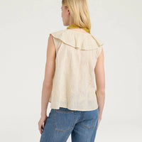FIESTA TOP IN EMBROIDERED VOILE - BEIGE