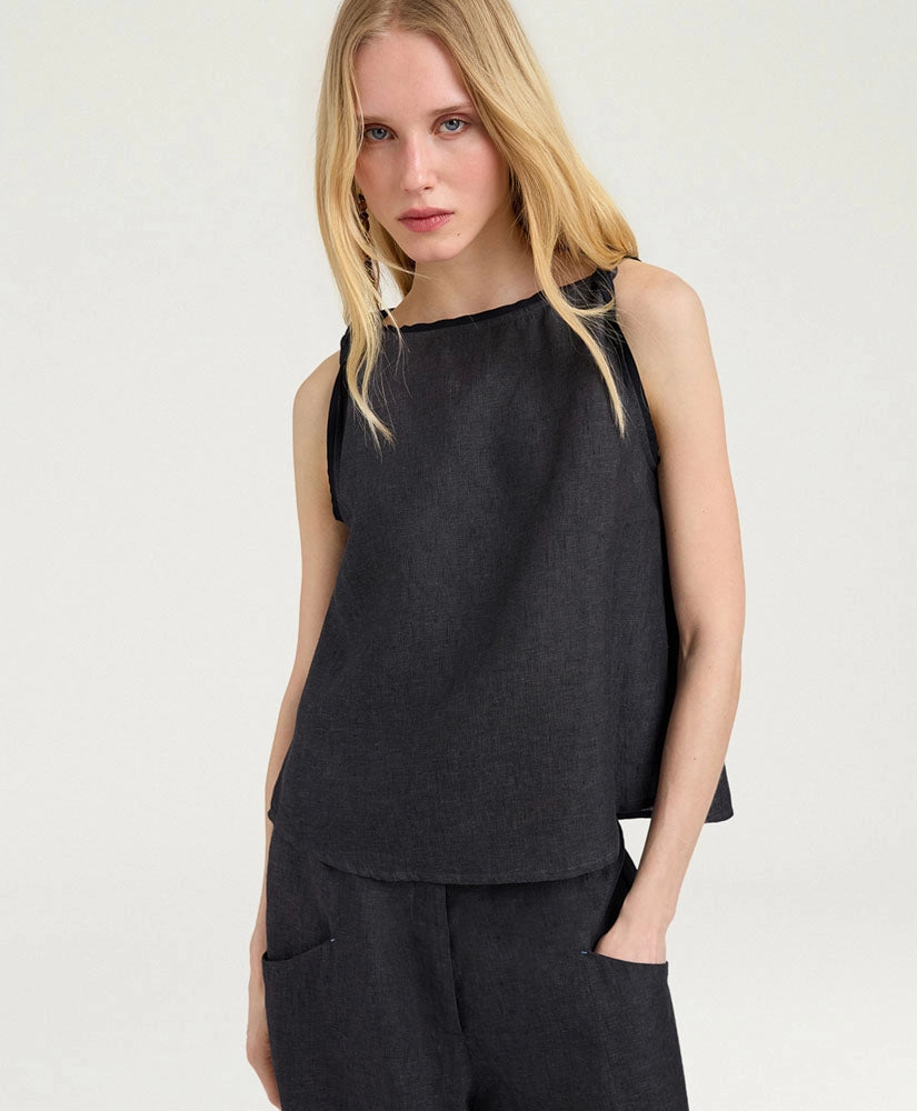 CAMARO TOP IN LINEN - CHARCOAL GRAY