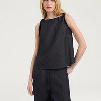 CAMARO TOP IN LINEN - CHARCOAL GRAY