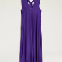 CUEVA DRESS IN PLAIN COLOUR HABUTAI - IRIS