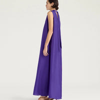 CUEVA DRESS IN PLAIN COLOUR HABUTAI - IRIS