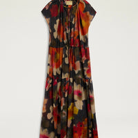 OTERO DRESS IN PRINTED COTTON VOILE - ARMY MULTICOLOR