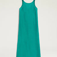 XIMENA DRESS IN LINEN - EMERALD GREEN