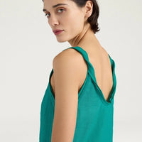 XIMENA DRESS IN LINEN - EMERALD GREEN