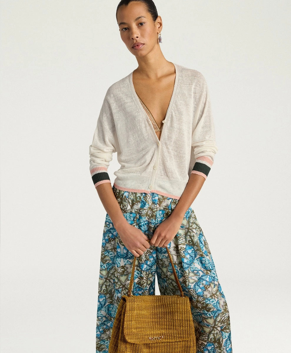BOSQUE CARDIGAN IN LINEN - CREAM