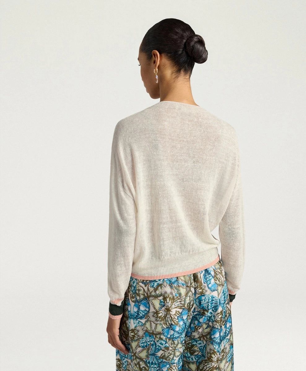 BOSQUE CARDIGAN IN LINEN - CREAM