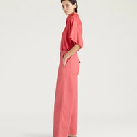 ISANDRO PANTS IN GARMENT-DYED RIPSTOP - SALMON PINK