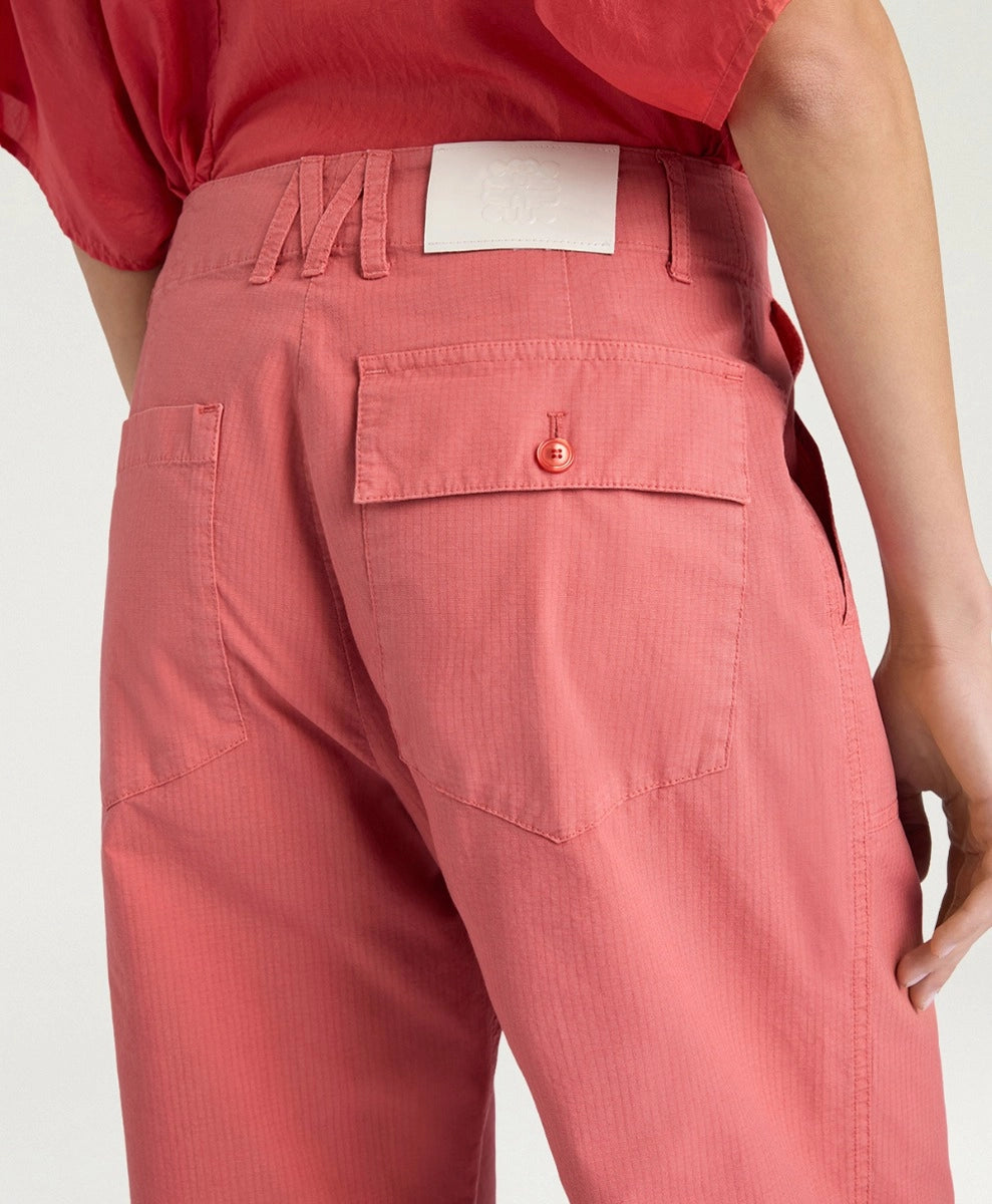 ISANDRO PANTS IN GARMENT-DYED RIPSTOP - SALMON PINK