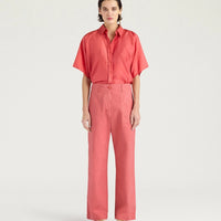 ISANDRO PANTS IN GARMENT-DYED RIPSTOP - SALMON PINK