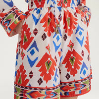 TUMBLE SHORTS IN PRINTED POPLIN - RED/BLUE MULTICOLOR