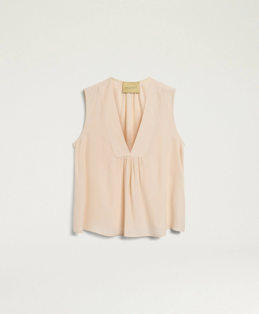 JUANA TOP IN PLAIN COLOUR ACETATE/SILK - CREAM