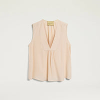 JUANA TOP IN PLAIN COLOUR ACETATE/SILK - CREAM