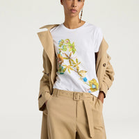 QUERENCIA T-SHIRT IN COTTON JERSEY - GREEN MULTICOLOR