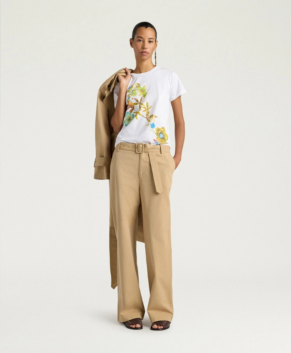 QUERENCIA T-SHIRT IN COTTON JERSEY - GREEN MULTICOLOR
