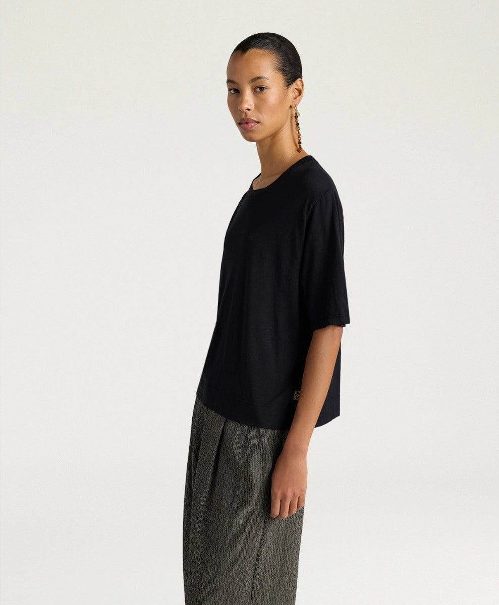 NOCHE T-SHIRT IN COTTON - BLACK
