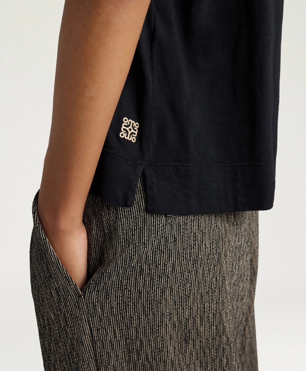 NOCHE T-SHIRT IN COTTON - BLACK
