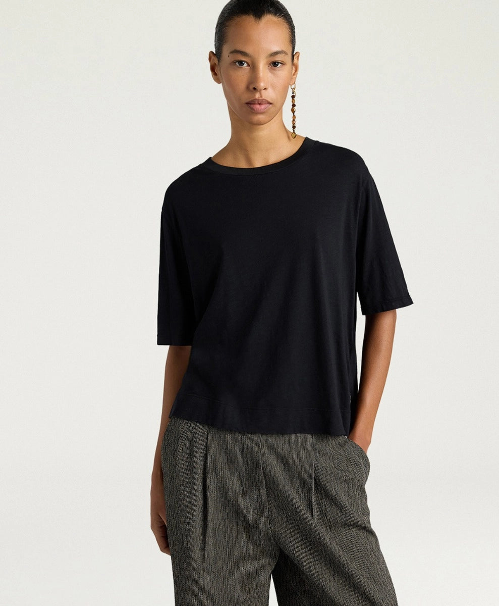 NOCHE T-SHIRT IN COTTON - BLACK