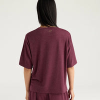 IORA T-SHIRT IN SOLID COLOUR LUREX JERSEY - MAUVE