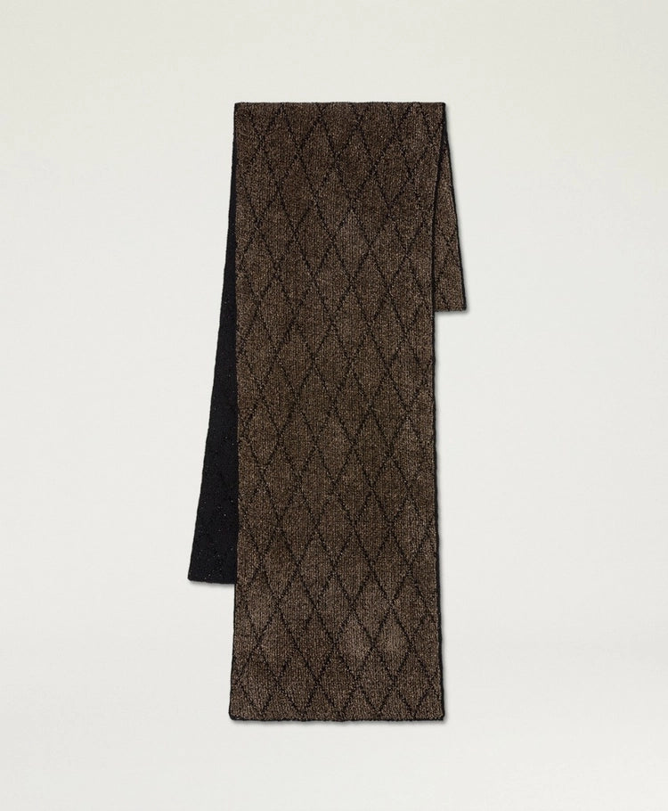 RICHMOND SCARF IN JACQUARD - BEIGE/BLACK