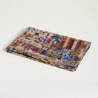JADORE FOULARD IN PRINTED HABUTAI SILK - EARTH MULTICOLOR