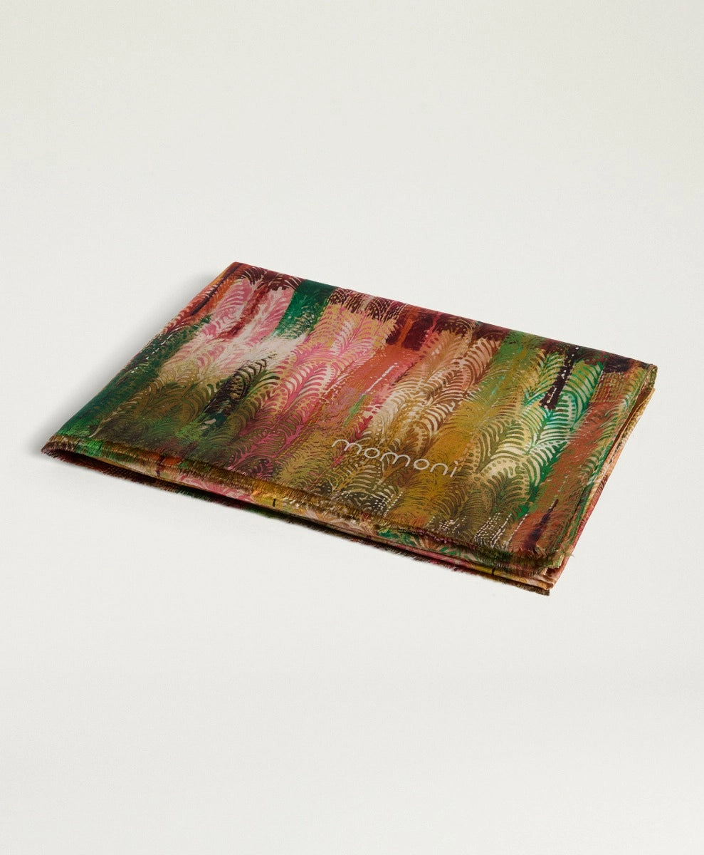 JADORE FOULARD IN PRINTED HABUTAI SILK - EARTH MULTICOLOR