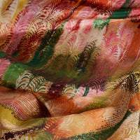 JADORE FOULARD IN PRINTED HABUTAI SILK - EARTH MULTICOLOR